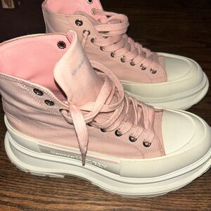Alexander McQueen Blush Pink Canvas Sneakers